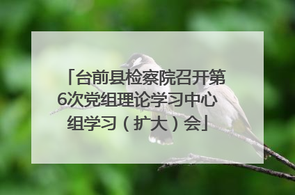 台前县检察院召开第6次党组理论学习中心组学习（扩大）会