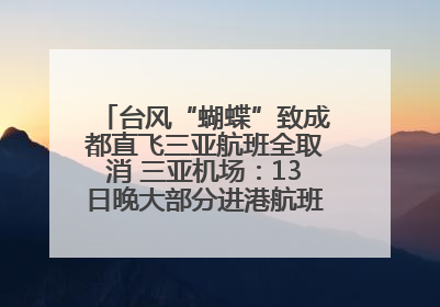 台风“蝴蝶”致成都直飞三亚航班全取消 三亚机场：13日晚大部分进港航班还未取消