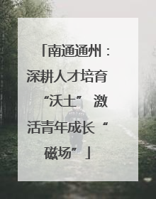 南通通州：深耕人才培育“沃土” 激活青年成长“磁场”