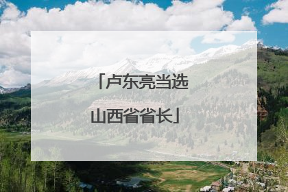 卢东亮当选山西省省长