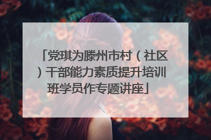 党琪为滕州市村（社区）干部能力素质提升培训班学员作专题讲座