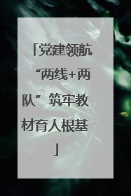 党建领航“两线+两队”筑牢教材育人根基