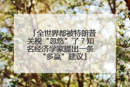 全世界都被特朗普关税“忽悠”了？知名经济学家提出一条“多赢”建议