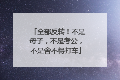 全部反转！不是母子，不是考公，不是舍不得打车