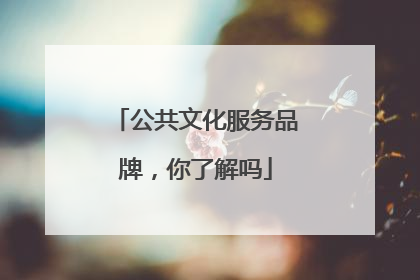 公共文化服务品牌，你了解吗