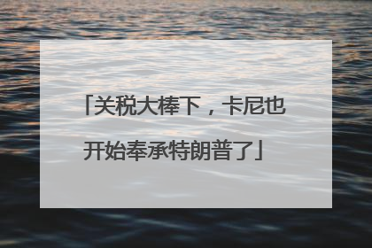 关税大棒下，卡尼也开始奉承特朗普了