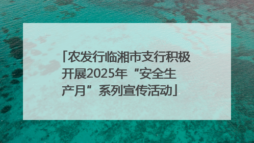 农发行临湘市支行积极开展2025年“安全生产月”系列宣传活动