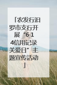 农发行汨罗市支行开展“6·14信用记录关爱日”主题宣传活动