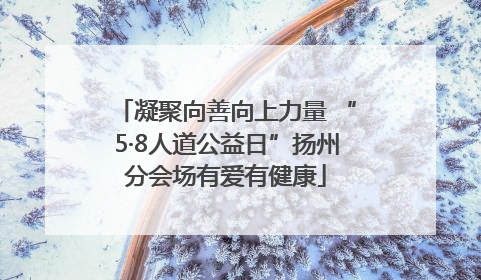 凝聚向善向上力量 “5·8人道公益日”扬州分会场有爱有健康