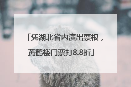凭湖北省内演出票根，黄鹤楼门票打8.8折