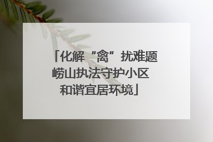 化解“禽”扰难题 崂山执法守护小区和谐宜居环境