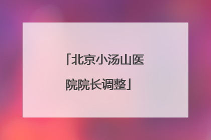 北京小汤山医院院长调整