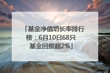基金净值增长率排行榜：6月10日68只基金回报超2%