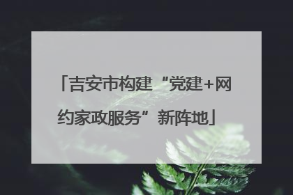 吉安市构建“党建+网约家政服务”新阵地