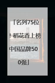 名列75位！稻花香上榜中国品牌500强
