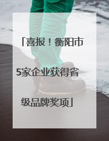 喜报！衡阳市5家企业获得省级品牌奖项