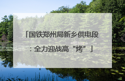 国铁郑州局新乡供电段：全力迎战高“烤”