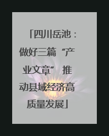 四川岳池：做好三篇“产业文章” 推动县域经济高质量发展