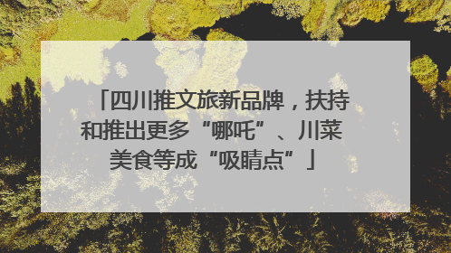 四川推文旅新品牌，扶持和推出更多“哪吒”、川菜美食等成“吸睛点”