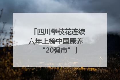 四川攀枝花连续六年上榜中国康养“20强市”
