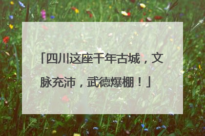 四川这座千年古城，文脉充沛，武德爆棚！