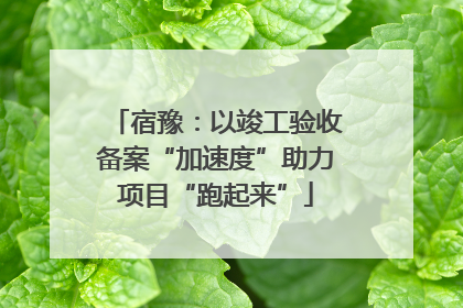 宿豫：以竣工验收备案“加速度”助力项目“跑起来”