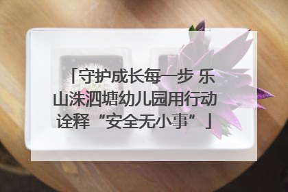 守护成长每一步 乐山洙泗塘幼儿园用行动诠释“安全无小事”