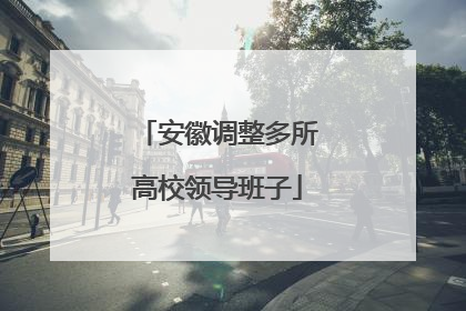 安徽调整多所高校领导班子