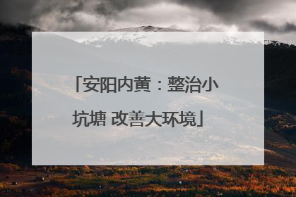 安阳内黄：整治小坑塘 改善大环境