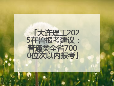 大连理工2025在鲁报考建议：普通类全省7000位次以内报考