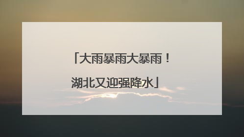 大雨暴雨大暴雨！湖北又迎强降水