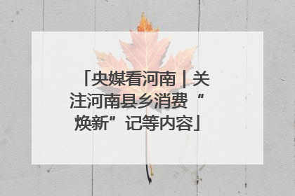 央媒看河南｜关注河南县乡消费“焕新”记等内容
