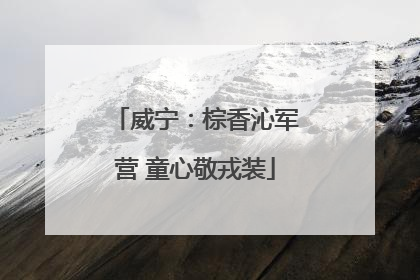 威宁：棕香沁军营 童心敬戎装