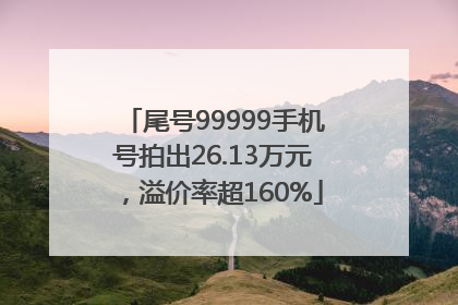尾号99999手机号拍出26.13万元，溢价率超160%