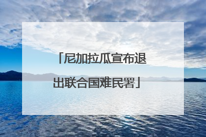 尼加拉瓜宣布退出联合国难民署