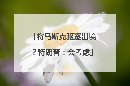 将马斯克驱逐出境？特朗普：会考虑