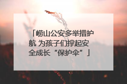 崂山公安多举措护航 为孩子们撑起安全成长“保护伞”