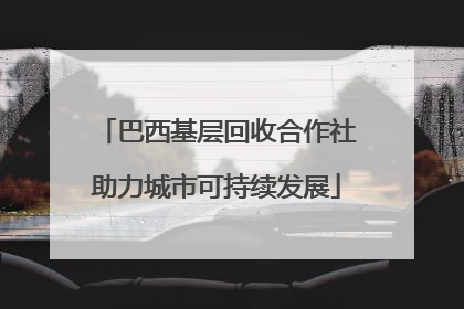 巴西基层回收合作社助力城市可持续发展