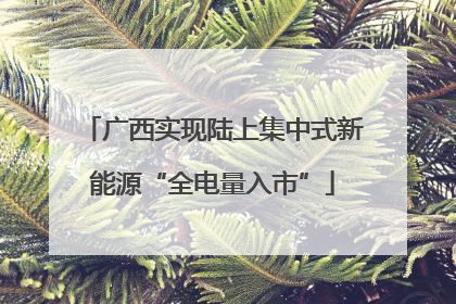广西实现陆上集中式新能源“全电量入市”