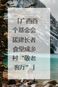 广西首个基金会援建长者食堂成乡村“敬老客厅”