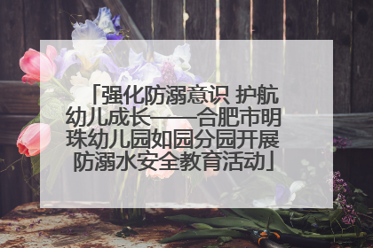 强化防溺意识 护航幼儿成长——合肥市明珠幼儿园如园分园开展防溺水安全教育活动