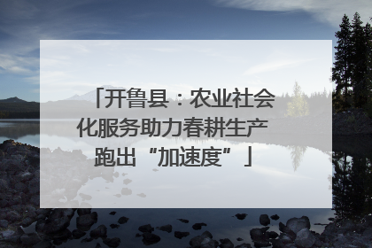 开鲁县：农业社会化服务助力春耕生产跑出“加速度”