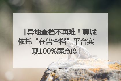 异地查档不再难！聊城依托“在鲁查档”平台实现100%满意度