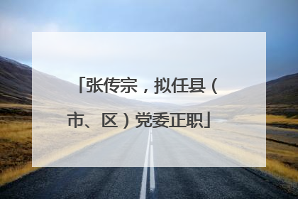 张传宗，拟任县（市、区）党委正职
