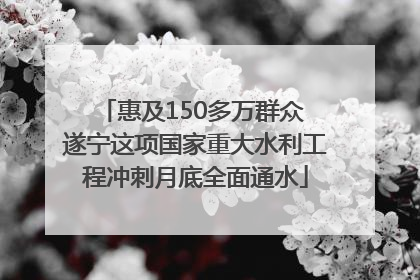 惠及150多万群众 遂宁这项国家重大水利工程冲刺月底全面通水