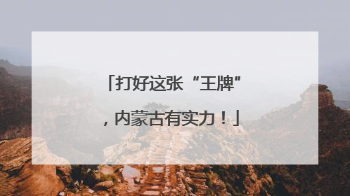 打好这张“王牌”，内蒙古有实力！
