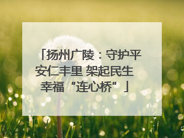 扬州广陵：守护平安仁丰里 架起民生幸福“连心桥”