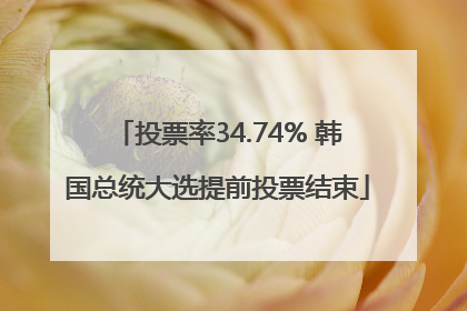 投票率34.74% 韩国总统大选提前投票结束