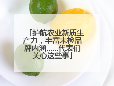 护航农业新质生产力，丰富未检品牌内涵……代表们关心这些事