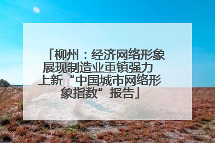 柳州：经济网络形象展现制造业重镇强力 上新“中国城市网络形象指数”报告